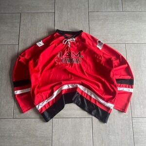 Molson Canadian Beer Promo Hockey Jersey Red Lace Up Mesh XXL LS098